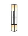 HOMCOM Modern Shelf Floor Lamp with Dual Ambient Light, Black B31-331V70BK