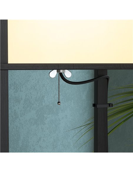 HOMCOM Modern Shelf Floor Lamp with Dual Ambient Light, Standing Lamp Living Room, Bedroom, 156cm, Black B31-331V70BK - pic 60624 | FastDaddyshop
