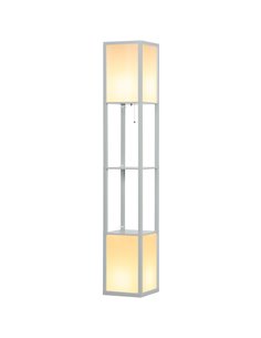 HOMCOM Modern Shelf Floor Lamp with Dual Ambient Light, Grey B31-331V70LG