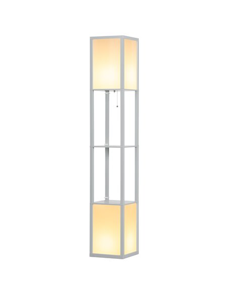 HOMCOM Modern Shelf Floor Lamp with Dual Ambient Light, Grey B31-331V70LG - pic 60627 | FastDaddyshop
