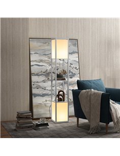HOMCOM Modern Shelf Floor Lamp with Dual Ambient Light, Grey B31-331V70LG 2
