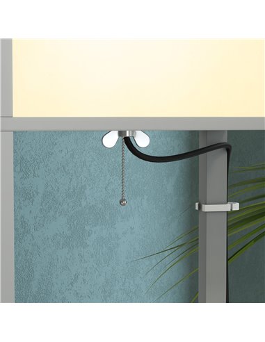 HOMCOM Modern Shelf Floor Lamp with Dual Ambient Light, Standing Lamp Living Room, Bedroom, 156cm, Grey B31-331V70LG