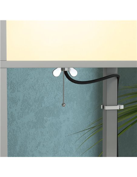 HOMCOM Modern Shelf Floor Lamp with Dual Ambient Light, Standing Lamp Living Room, Bedroom, 156cm, Grey B31-331V70LG - pic 60633 | FastDaddyshop