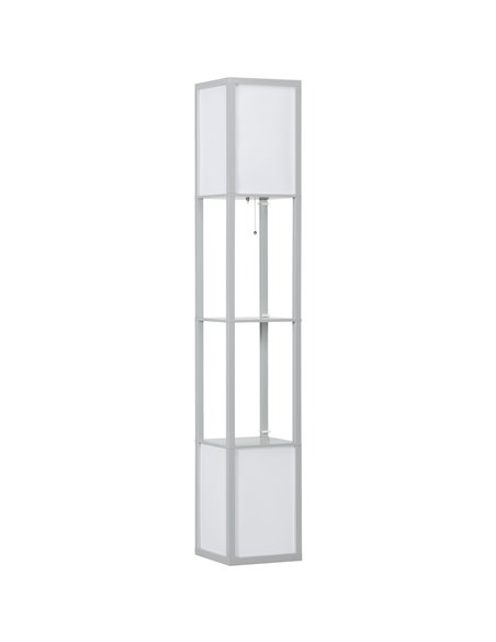 HOMCOM Modern Shelf Floor Lamp with Dual Ambient Light, Standing Lamp Living Room, Bedroom, 156cm, Grey B31-331V70LG - pic 60635 | FastDaddyshop