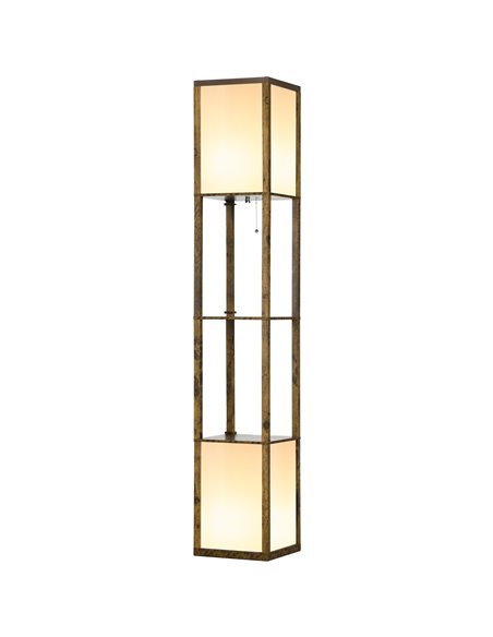 HOMCOM Modern Shelf Floor Lamp with Dual Ambient Light, Brown B31-331V70RB - pic 60636 | FastDaddyshop