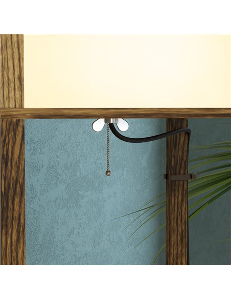 HOMCOM Modern Shelf Floor Lamp with Dual Ambient Light, Standing Lamp Living Room, Bedroom, 156cm, Brown B31-331V70RB - pic 60642 | FastDaddyshop