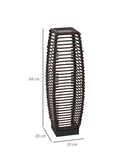 Outsunny Solar Floor Lamp for Outdoor Gardens, LED Pathway Lantern with Automatic On/Off, IP44, Decorative Lighting, Brown 867-1 - pic 60647 | FastDaddyshop