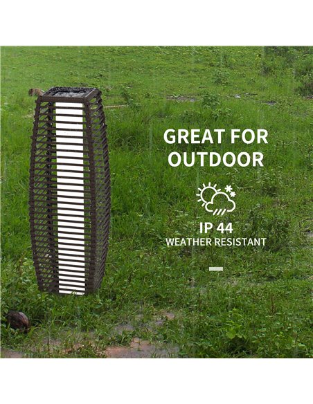 Outsunny Solar Floor Lamp for Outdoor Gardens, LED Pathway Lantern with Automatic On/Off, IP44, Decorative Lighting, Brown 867-1 - pic 60651 | FastDaddyshop