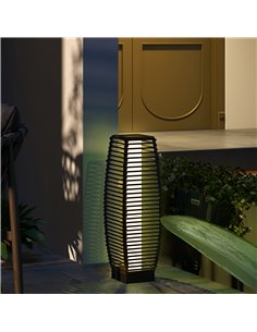 Outsunny Solar Powered Floor Lamp, LED Outdoor Garden Lantern, Grey 867-154V00GY 2
