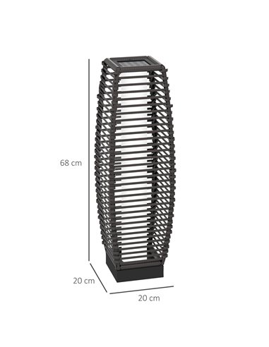 Outsunny Solar Powered Floor Lamp, LED Outdoor Garden Lantern, Pathway Light, Decorative Lighting with Auto On/Off, Grey 867-154