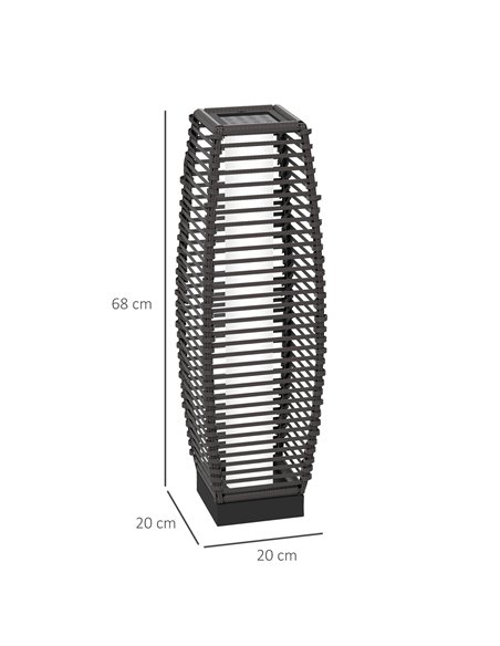 Outsunny Solar Powered Floor Lamp, LED Outdoor Garden Lantern, Pathway Light, Decorative Lighting with Auto On/Off, Grey 867-154 - pic 60656 | FastDaddyshop