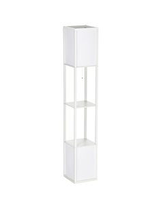HOMCOM Modern Shelf Floor Lamp with Dual Ambient Light, White B31-331V70WT