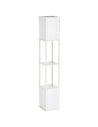 HOMCOM Modern Shelf Floor Lamp with Dual Ambient Light, White B31-331V70WT