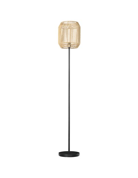 HOMCOM Farmhouse Standing Lamp, Floor Lamps with Hand Woven Rattan Lampshade for Living Room B31-440V70BK - pic 60672 | FastDaddyshop