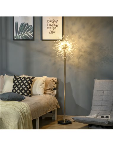 HOMCOM Modern Floor Lamp, Tall Standing Lamp with Dandelion-like Lampshade for Living Room B31-308V70GD