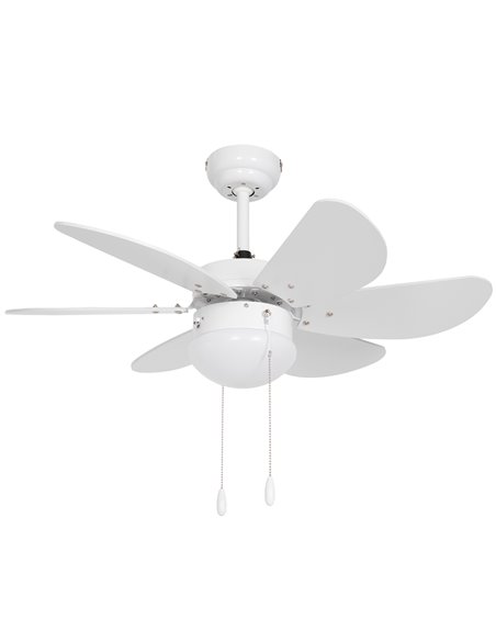 HOMCOM LED Ceiling Fan, 6 Reversible Blades Flush Mount Light, Pull-Chain Operation, White  B31-478V00WT - pic 60744 | FastDaddyshop