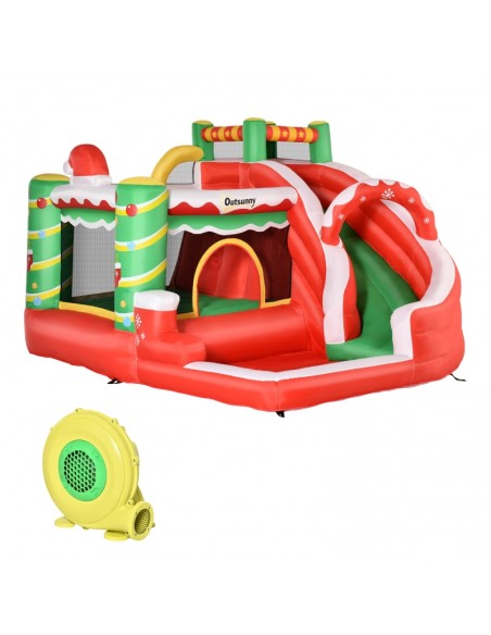 Outsunny 3+ Kids Bouncy Castle  4 in 1 Inflatable Trampoline Slide Water Pool Climbing Wall with Inflator Carrybag - pic 6075 | FastDaddyshop
