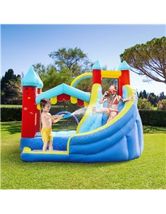 Outsunny 3+ Kids Bounce Castle 4 in 1 Inflatable Trampoline Slide Water Pool Climbing Wall 2