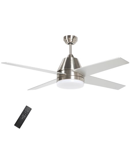 HOMCOM Ceiling Fan with LED Light, Reversible Blades, Silver B31-480V00SR - pic 60780 | FastDaddyshop