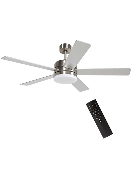 HOMCOM LED Ceiling Fan Light with 5 Reversible Blades, Silver B31-481V00SR - pic 60789 | FastDaddyshop