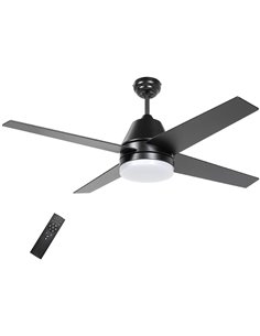 HOMCOM Ceiling Fan with LED Light, Reversible Blades, Black B31-480V00BK