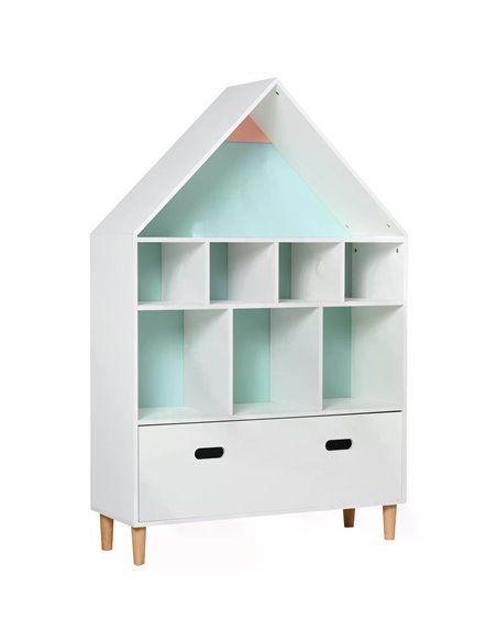 HOMCOM Kids Bookshelf Chest with Drawer, Storage Cabinet, White 311-010 - pic 60807 | FastDaddyshop