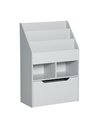 HOMCOM Kids Bookshelf with Storage Drawer, Children's Bookcase with Wheels, Toy Organiser for Bedroom, Playroom, Grey 311-048GY