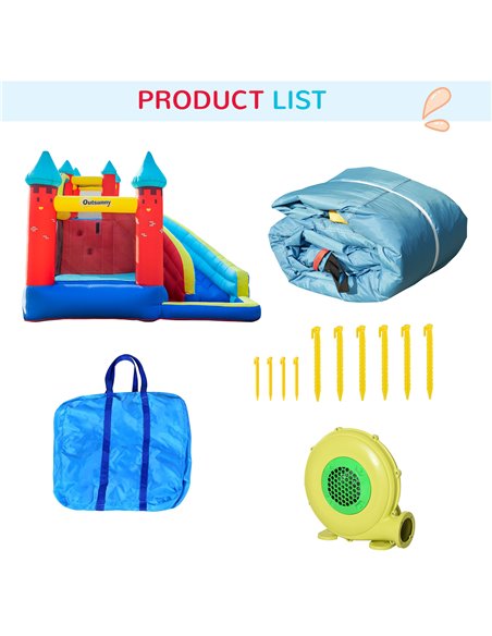 Outsunny 4 in 1 Kids Bounce Castle Large Inflatable House Trampoline Slide Water Pool Climbing Wall for Kids Age 3-8, 2.9 x 2.7  - pic 6084 | FastDaddyshop