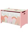 ZONEKIZ Toy Chest, Kids Storage Box with Safety Hinge, Cute Animal Theme, Durable and Spacious, Pink 311-058V80PK
