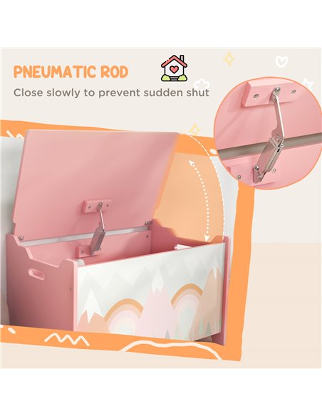ZONEKIZ Toy Chest, Kids Storage Box with Safety Hinge, Cute Animal Theme, Durable and Spacious, Pink 311-058V80PK - pic 60865 | FastDaddyshop