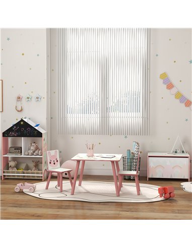 ZONEKIZ Toy Chest, Kids Storage Box with Safety Hinge, Cute Animal Theme, Durable and Spacious, Pink 311-058V80PK