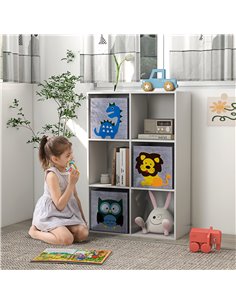 ZONEKIZ Kids Toy Storage Box, with Three Non-Woven Fabric Drawers, Sturdy, 61.8 x 29.9 x 91.5 cm, White 311-064V80WT 2