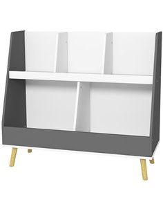 HOMCOM Kids Storage Shelf with 5 Compartments, Grey 311-068V80GY