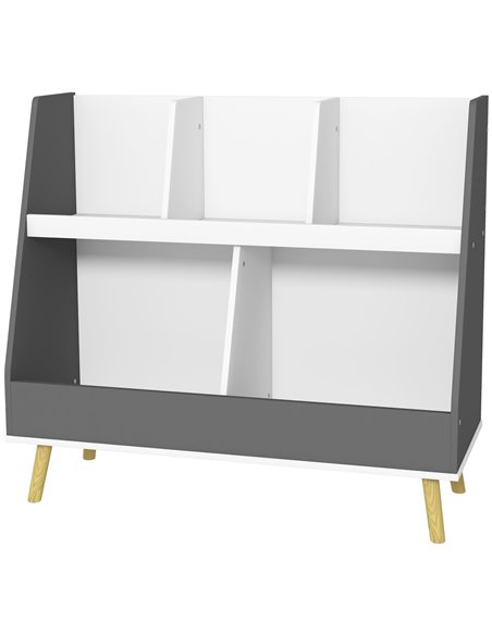 HOMCOM Kids Storage Shelf with 5 Compartments, Grey 311-068V80GY - pic 60888 | FastDaddyshop