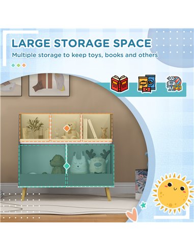 HOMCOM Kids Storage Shelf with 5 Compartments, Grey 311-068V80GY