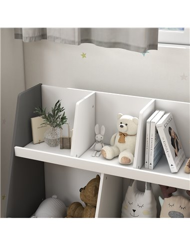 HOMCOM Kids Storage Shelf with 5 Compartments, Grey 311-068V80GY