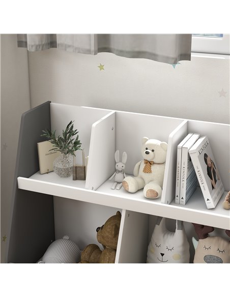 HOMCOM Kids Storage Shelf with 5 Compartments, Grey 311-068V80GY - pic 60895 | FastDaddyshop