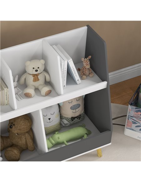 HOMCOM Kids Storage Shelf with 5 Compartments, Grey 311-068V80GY - pic 60896 | FastDaddyshop