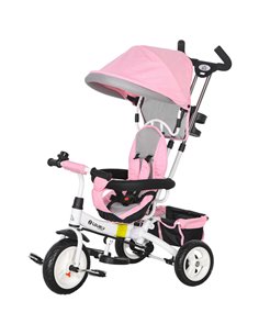 HOMCOM 4 in 1 Kids Trike Push Bike, for 1-5 Years, Pink 370-026V00PK