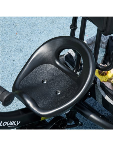 HOMCOM 4 in 1 Kids Trike Push Bike w/ Push Handle, Canopy, 5-point Safety Belt, Storage, Footrest, Brake, for 1-5 Years, Grey 37 - pic 60913 | FastDaddyshop