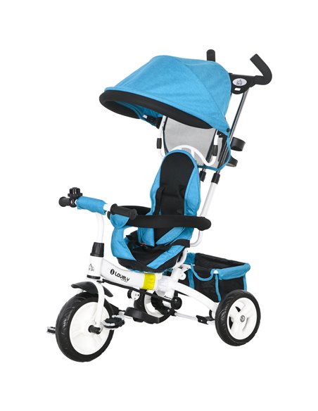 HOMCOM 4 in 1 Kids Trike Push Bike, for 1-5 Years, Blue 370-026V00BU - pic 60915 | FastDaddyshop