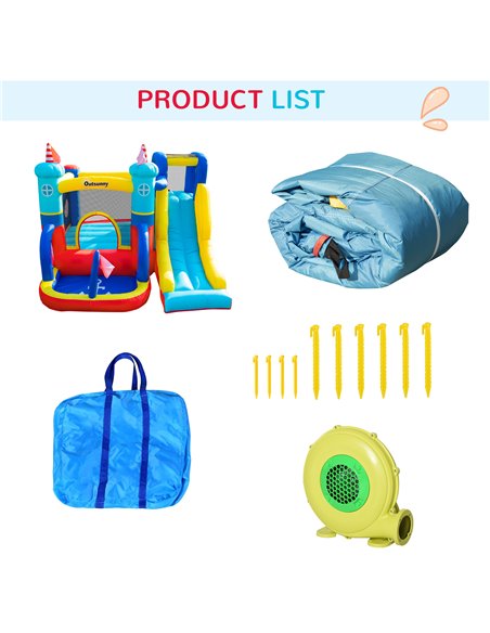 Outsunny 4 in 1 Kids Bounce Castle Large Sailboat Style Inflatable House Slide Trampoline Water Pool Climbing Wall for Kids Age  - pic 6092 | FastDaddyshop