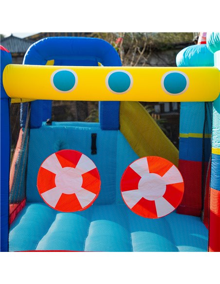 Outsunny 4 in 1 Kids Bounce Castle Large Sailboat Style Inflatable House Slide Trampoline Water Pool Climbing Wall for Kids Age  - pic 6093 | FastDaddyshop