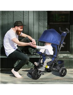 HOMCOM 4 in 1 Kids Trike Push Bike with Push Handle, Blue 370-027V00DB 2