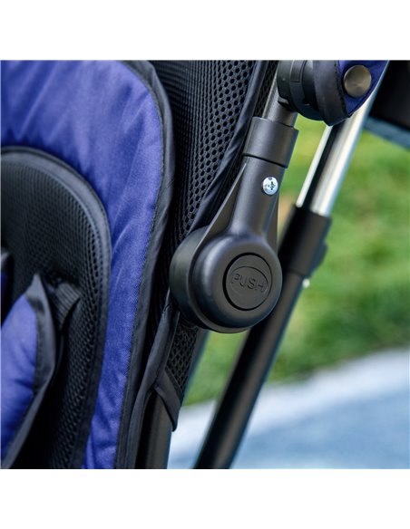 HOMCOM 4 in 1 Kids Trike Push Bike w/ Push Handle, Canopy, 5-point Safety Belt, Storage, Footrest, Brake, for 1-5 Years, Blue 37 - pic 60941 | FastDaddyshop