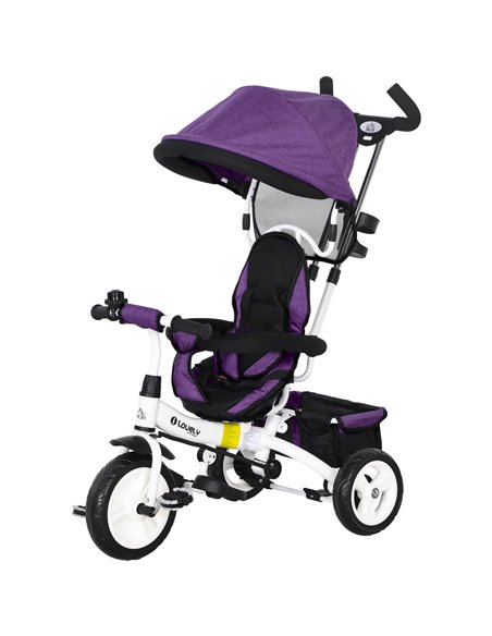 HOMCOM 4 in 1 Kids Trike Push Bike with Push Handle, Purple 370-026V00VT - pic 60942 | FastDaddyshop