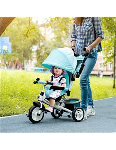 HOMCOM 4 in 1 Kids Trike Push Bike with Push Handle, Green 370-027V00GN 2