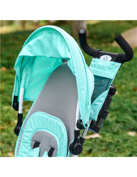 HOMCOM 4 in 1 Kids Trike Push Bike w/ Push Handle, Canopy, 5-point Safety Belt, Storage, Footrest, Brake, for 1-5 Years, Green 3 - pic 60977 | FastDaddyshop