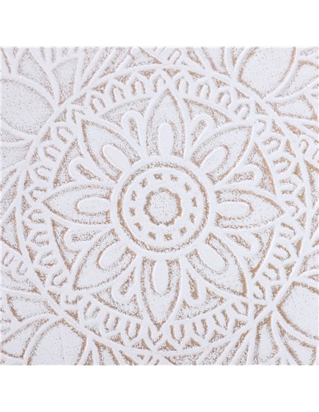 HOMCOM Elegant Flower Etched Side Table with Saucer Top, Wood Legs, for Living Room Bedroom, Coffee End Table, White 833-730 - pic 60995 | FastDaddyshop