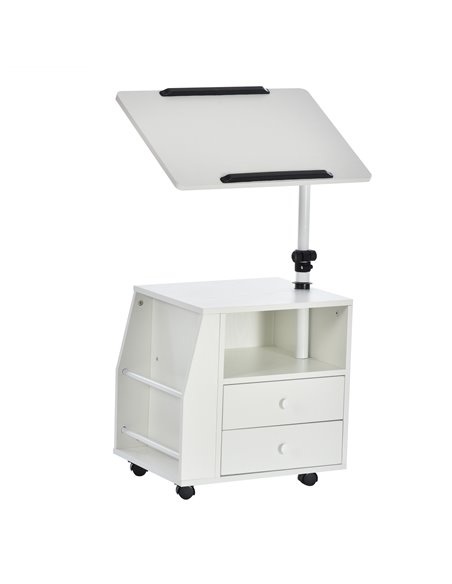 HOMCOM Swivel Bedside Table, Multi-Functional End Table, White 833-776 - pic 60996 | FastDaddyshop